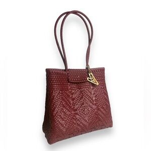 Maria Victoria Maroon TC Upcycled, Handwoven,  Tote